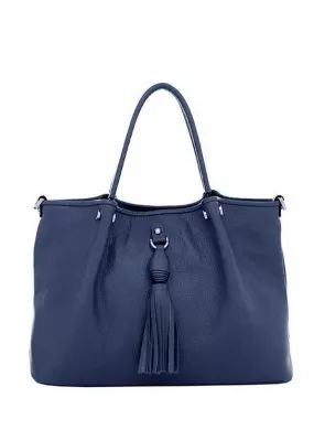 Bolsa De Mão Grande Em Couro Cor Marinho Smartbag - Foto 1