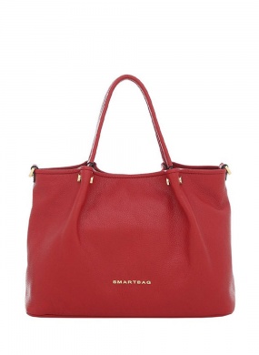 Bolsa De M�o Grande Em Couro Cor Cereja Smartbag - Foto 3