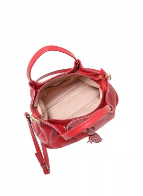 Bolsa De M�o Grande Em Couro Cor Cereja Smartbag - Foto 4