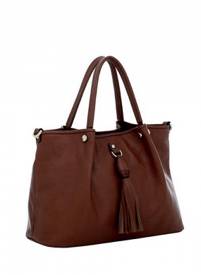 Bolsa De M�o Grande Em Couro Cor Chocolate Smartbag - Foto 1