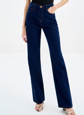 Cal�a Jeans Reta Cintura Alta Sustent�vel Lez a Lez - Foto 1