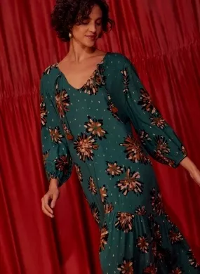 Vestido Longo Cantão Estampa Fiesta - Foto 1