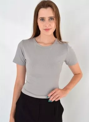 Blusa Básica Cinza Coqueta - Foto 1