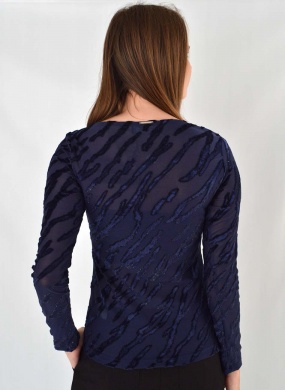 Blusa Efeito Devor� Veludo Flor de Lis - Foto 3