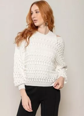 Blusa Algodão Branca Pontos Vazados Biamar - Foto 2