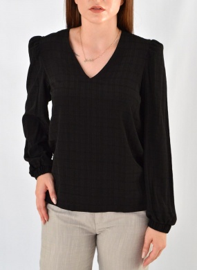 Blusa Jacquard Viscose Preta Gatos e Atos - Foto 1