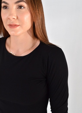 Blusa Justa Canelada Preta Declari - Foto 2