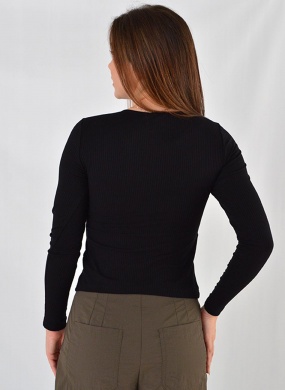 Blusa Justa Canelada Preta Declari - Foto 3