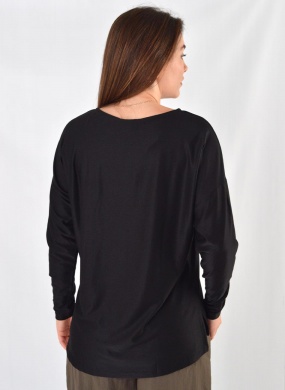 Blusa Ampla Manga Longa Preto Com Fio de Brilho Declari - Foto 3