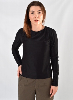 Blusa B�sica Manga Longa Preto Com Fio de Brilho Declari - Foto 1