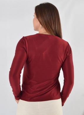 Blusa B�sica Manga Longa Bordo Com Fio de Brilho Declari - Foto 3