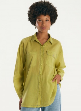 Camisa Voil Com Len�o Verde Cant�o - Foto 2