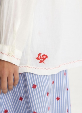 Camisa Voil Com Len�o Off White Cant�o - Foto 4