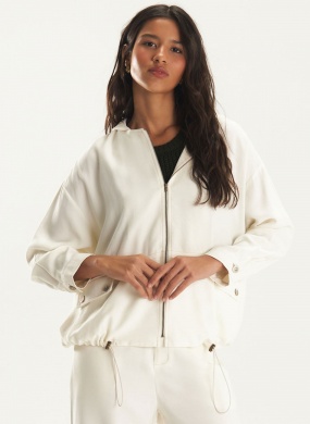 Parka Viscose Sarjada Off White Cant�o - Foto 1