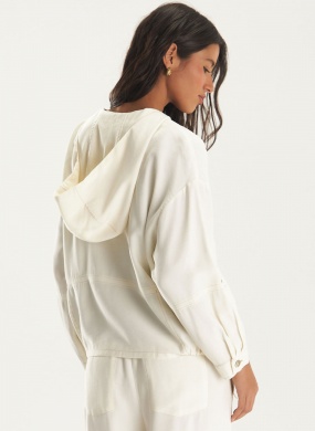 Parka Viscose Sarjada Off White Cant�o - Foto 4
