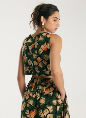Vestido Midi Estampa Asas Cant�o - Foto 1
