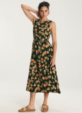 Vestido Midi Estampa Asas Cant�o - Foto 2