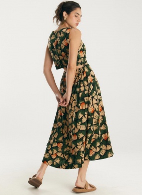 Vestido Midi Estampa Asas Cant�o - Foto 3