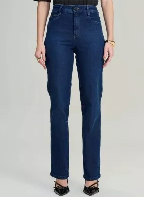 Calça Reta Em Jeans Estonagem Escura Scalon - Foto 1