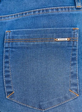 Cal�a Reta Em Jeans Estonagem M�dia Scalon - Foto 3