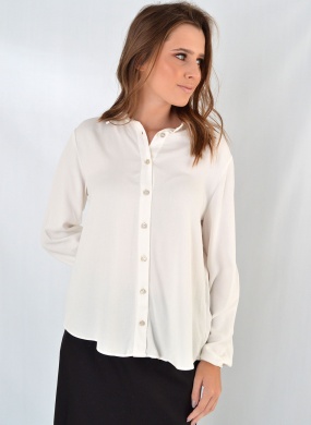 Camisa De Mangas Longas Com Punhos El�sticos Em Crepe Off White Lez a Lez  - Foto 2