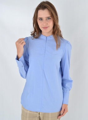Blusa Gola com Z�per Gatos e Atos Azul - Foto 1