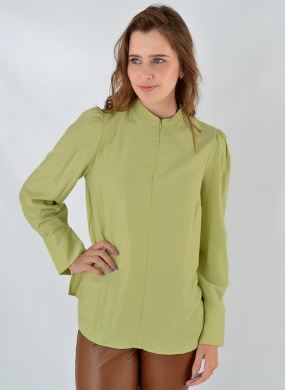 Blusa Gola com Z�per Gatos e Atos Verde - Foto 1