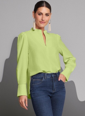 Blusa Gola com Z�per Gatos e Atos Verde - Foto 4