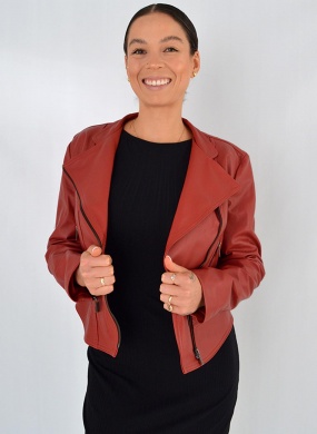 Jaqueta Couro Pelica Trappiche Cor Vermelho - Foto 1