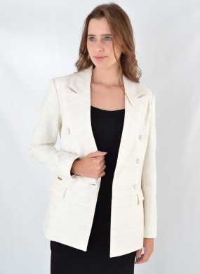 Blazer Algod�o Trappiche Off White - Foto 1