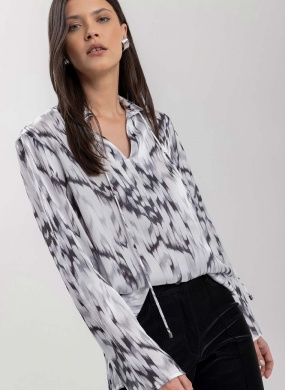 Blusa Cetim Estampada Graphite Cinza Lez a Lez - Foto 2