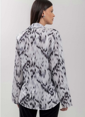 Blusa Cetim Estampada Graphite Cinza Lez a Lez - Foto 3
