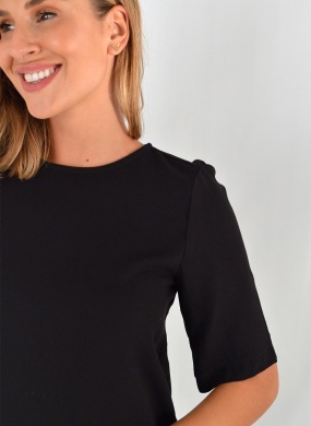 Blusa Viscose Cor Preta Flor de Lis - Foto 2