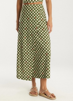 Saia Midi Estampada Chilli Cant�o - Foto 1