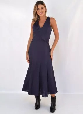 Vestido Linho Marinho Betelgeuse  - Foto 1