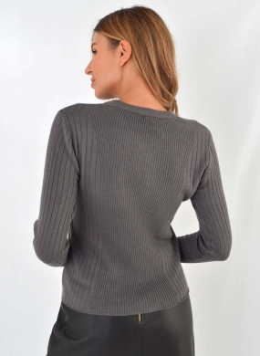 Blusa Blusa Fio de Cachemir Cor Chumbo Susan Zheng  - Foto 3