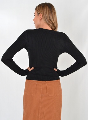 Blusa Blusa Fio de Cachemir Cor Preta Susan Zheng  - Foto 3
