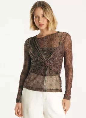 Blusa em Tule Efeito Torcido no Busto Cantão - Foto 2