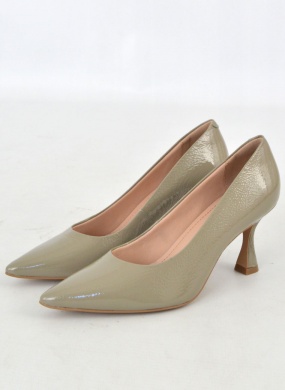 Scarpin Couro Gray Tabita - Foto 1