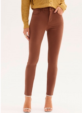 Cal�a Esmeralda Skinny Marrom Flor de Lis - Foto 1