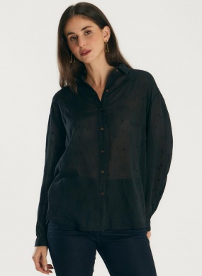 Camisa Over Voil Bordado Amor Cant�o - Foto 4