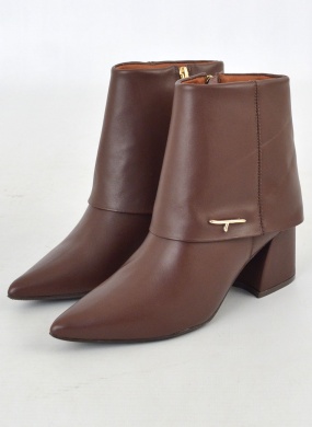 Bota Couro Cor Caf� Tabita - Foto 1