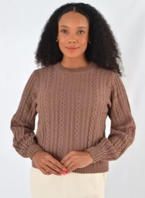 Blusa de Tricot Cor Mocaccino Das Gurias - Foto 1
