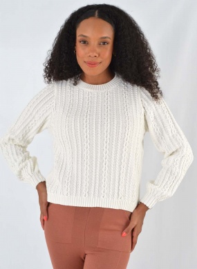 Blusa de Tricot Cor Off White Das Gurias - Foto 1