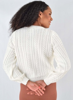 Blusa de Tricot Cor Off White Das Gurias - Foto 3