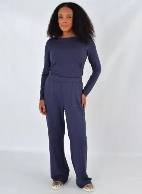 Conjunto Comfy Canelado Marinho Flor de Lis - Foto 1