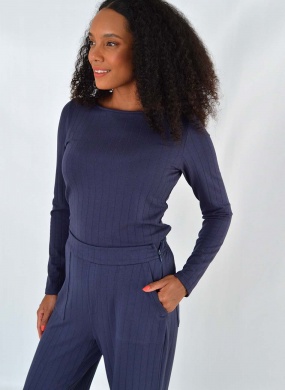 Conjunto Comfy Canelado Marinho Flor de Lis - Foto 2