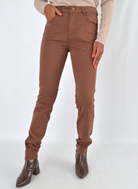 Cal�a Esmeralda Skinny Marrom Flor de Lis - Foto 4