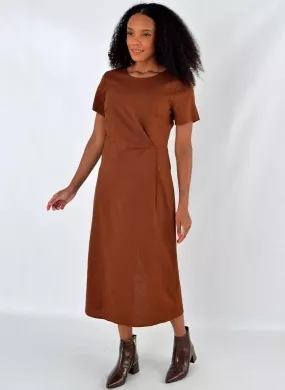 Vestido Midi Cor Marrom Loderro - Foto 1