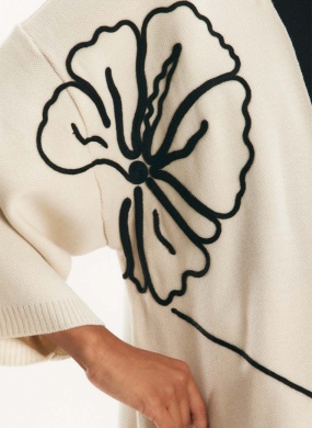 Kimono Tricot Maxi Flor Cant�o - Foto 4